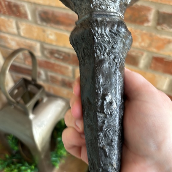 Antique silver plated Fluted Dutch Scene Vase with hexagon base - Picture 5 of 10